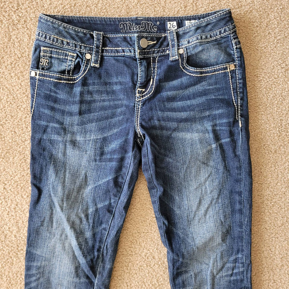 Miss Me Signature‎ Ankle Skinny Born to Be Boho Denim Embroidered Jean. Size 26 - Picture 5 of 15